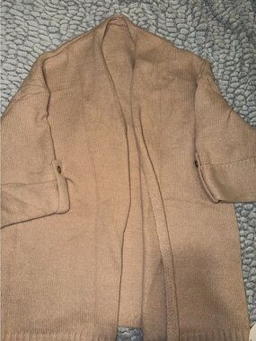 Cozy Open-Front Camel Cardigan
